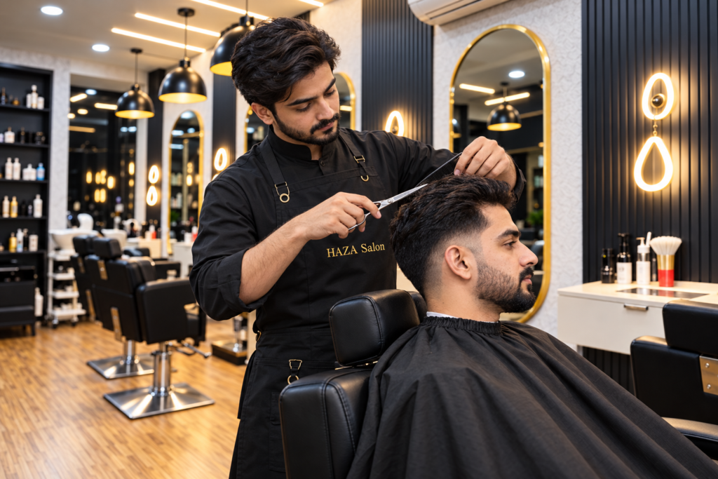 Haircut service illustration from the HAZA media library